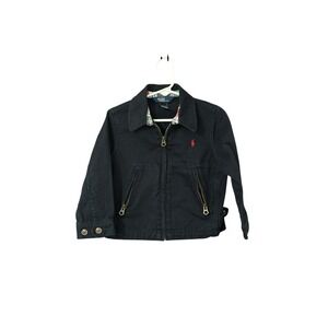 Polo Ralph Lauren Toddler Jacket Navy Blue Red Logo Cotton Size 2/2T